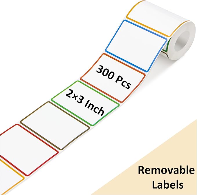 300 Pcs 2×3 Inch Blank Removable Freezer Labels, Waterproof, Oil & Tear by Bueake