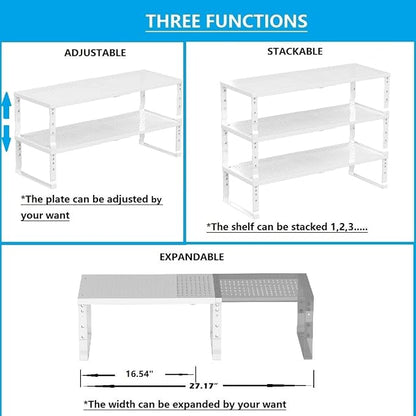 Expandable, Adjustable & Stackable Spice Rack, Cabinet Kitchen Countertop Shelf - Image 3