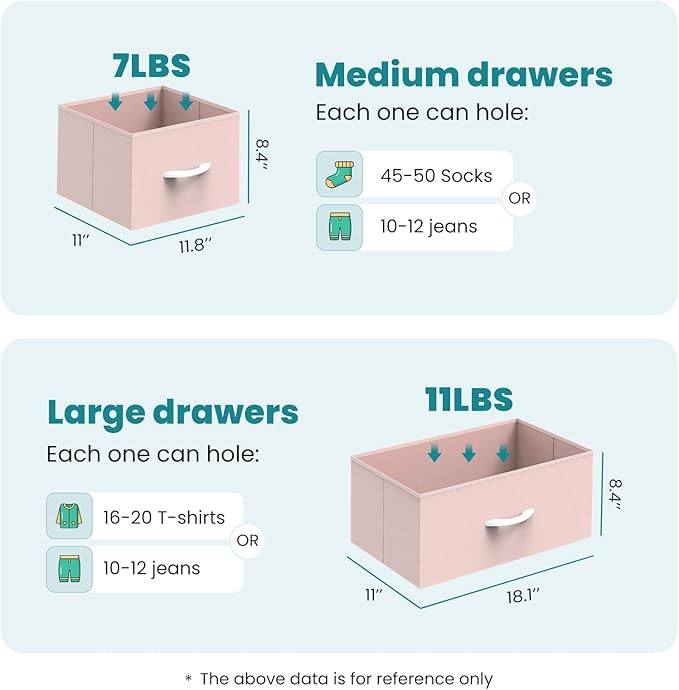OLIXIS 7 Drawer Closet Organizer, Storage Tower - Image 3