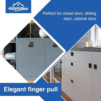 HOMOTEK 2-3/4 Inch Square Recessed Sliding Closet Door Finger Pulls, Inner Dia - Image 7
