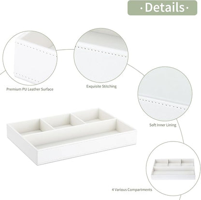 GORESE Faux Leather Valet Tray, Stackable Jewelry Trays - Image 6