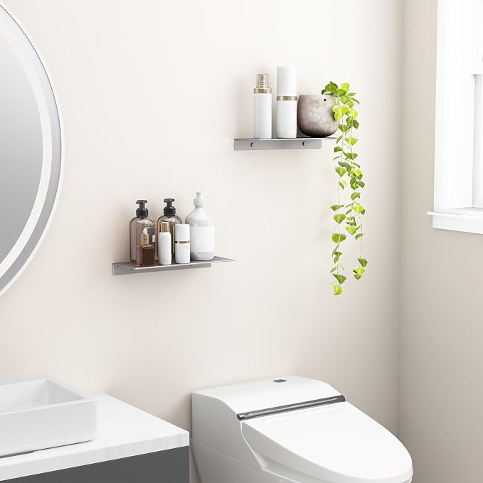 Danpoo 16 inch Gray Metal Floating Shelves - Image 5
