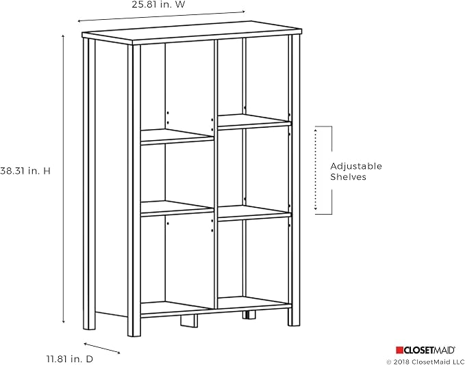 ClosetMaid 16053 Premium Adjustable 6-Cube Organizer, Weathered Oak - Image 3