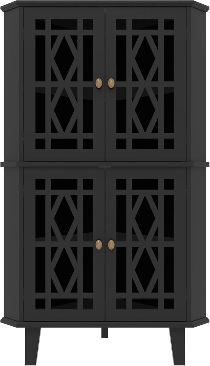 Scurrty Tall Corner Shelf Stand, Large Shelf Corner Table Sideboard Cabinet - Image 7