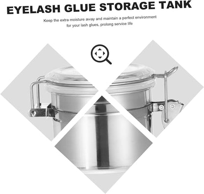 DOITOOL Storage Tank Eyelash Sealed Jar Eyelash Storage Container Stainless - Image 4
