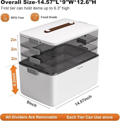 funest 4- Tier Medicine Storage Box Organizer Portable First Aid kit Box Sewing - Image 3