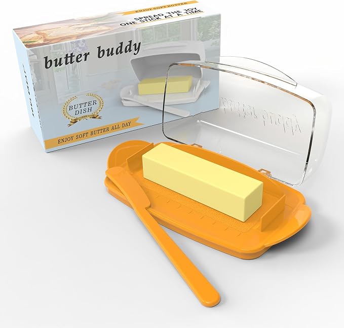 Butter Dishes with Lid for Countertop Refrigerator, Non-Slip Bottom Butter by SoulCreat