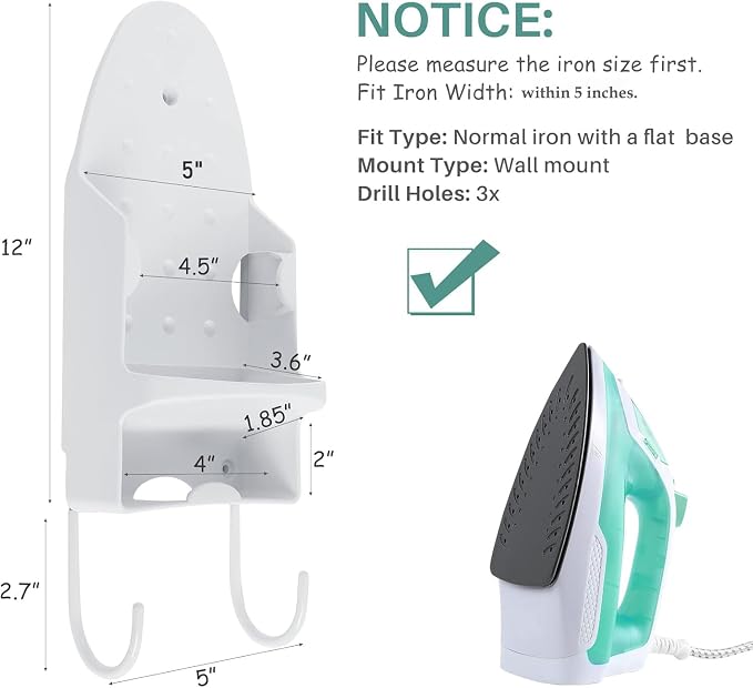Ironing Board Hanger Wall Mount, Iron Hanger - Image 2