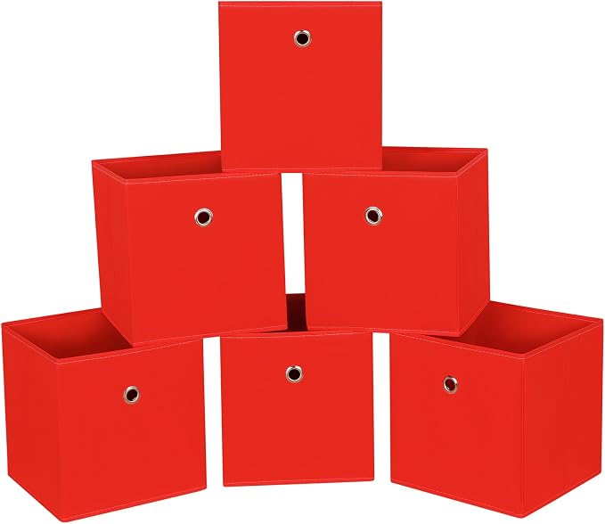 Foldable Storage Cubes Bins, 11 Inch Cloth Storage Cube Fabric Storage Box by NieEnjoy