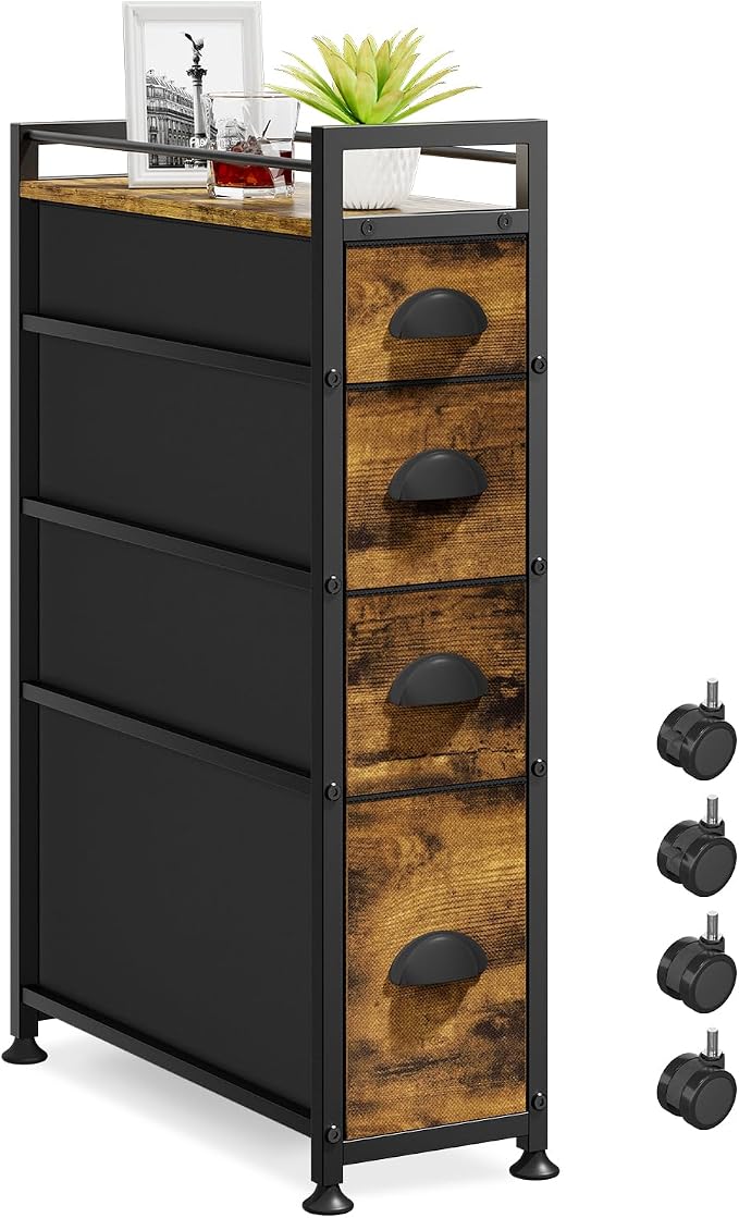 LASZOLA Narrow Cabinet Slim Storage Cart by LASZOLA