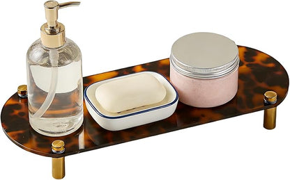Toiletry Caddy - Resin Leopard Print Shelf Organizer, Grip Base Cosmetic Holder - Image 9