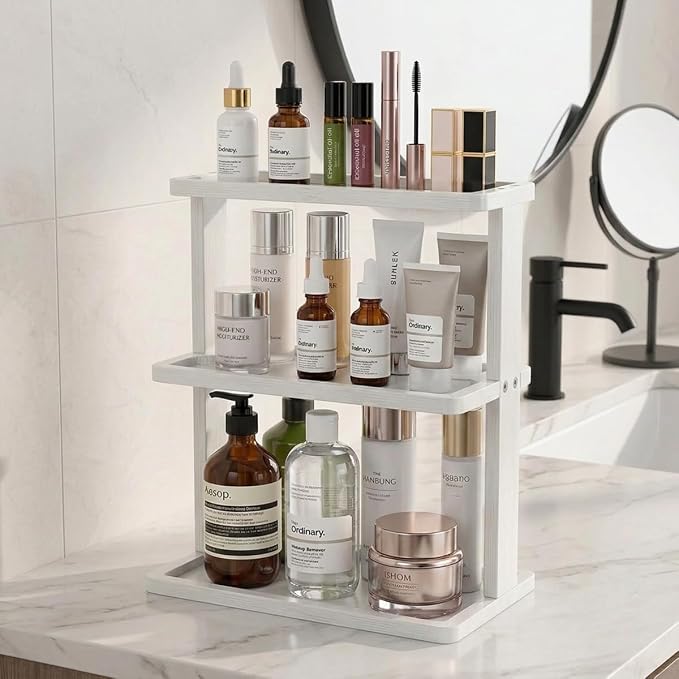 PEKER Bamboo Bathroom Organizer Countertop – Vanity Storage Shelf - Image 9