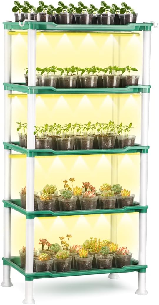 RooTrimmer Seed Starter Tray Unit, 5-Tier Plant Stand by RooTrimmer