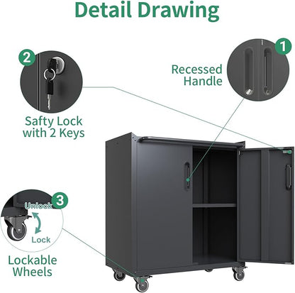 Metal Tool Cabinet, Garage Storage Cabinet System, Wall Cabinet & Locking - Image 5