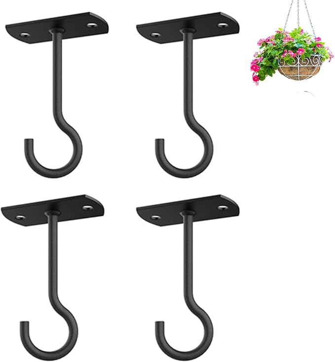 4in Ceiling Hooks for Hanging Plants 4Pack for Plants by QualityEfficiency