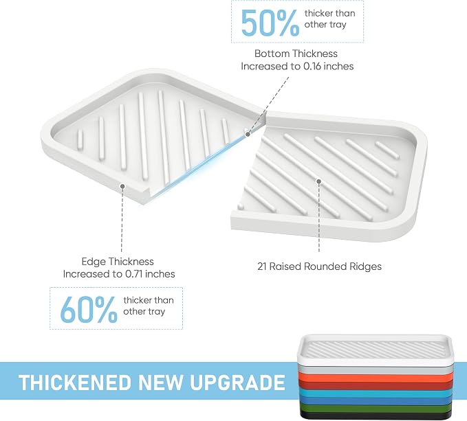EG-SIPRO Silicone Sponge Holder, Large 10" Kitchen Sink Organizer Tray - Image 2