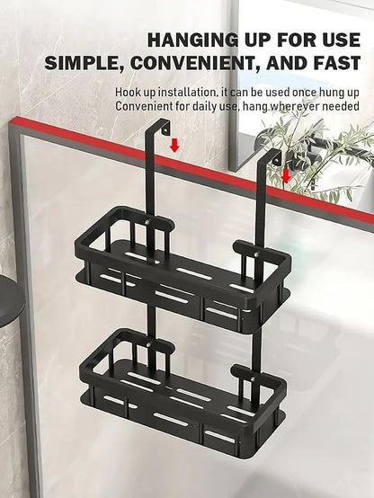 Over Door Shower Caddy, 2-Tier Storage Rack, 11.81x5.31 Inch Shelves, No - Image 7
