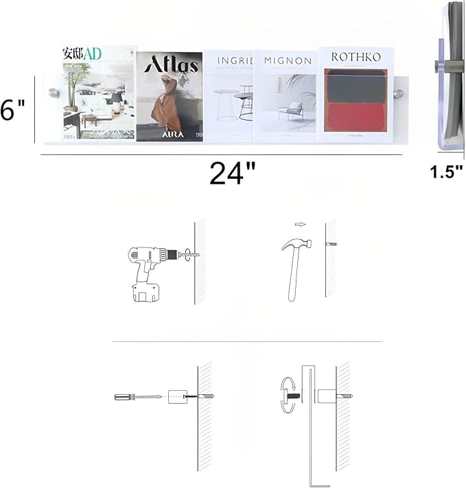 ROYALITA 2-Pack Acrylic Magazine Holder Brochure Holder, Fashion Hanging - Image 2