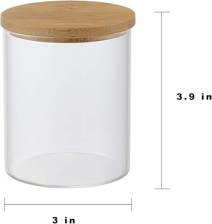Glass Qtip Holder with Vanity Tray, Apothecary Jars Bathroom Accessories - Image 6