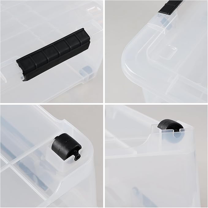 Xyskin 4 Packs 20 Quart Plastic Under Bed Storage Box, Winter Clothing - Image 3