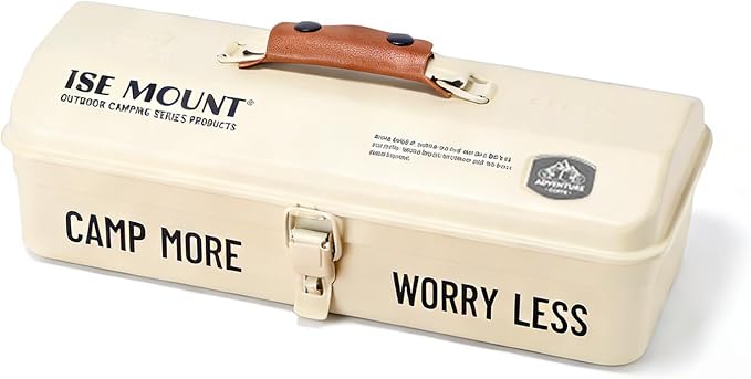 Outdoor Tools Storage Box, Metal Tool Box Portable Sturdy Camping Picnic by Unknown