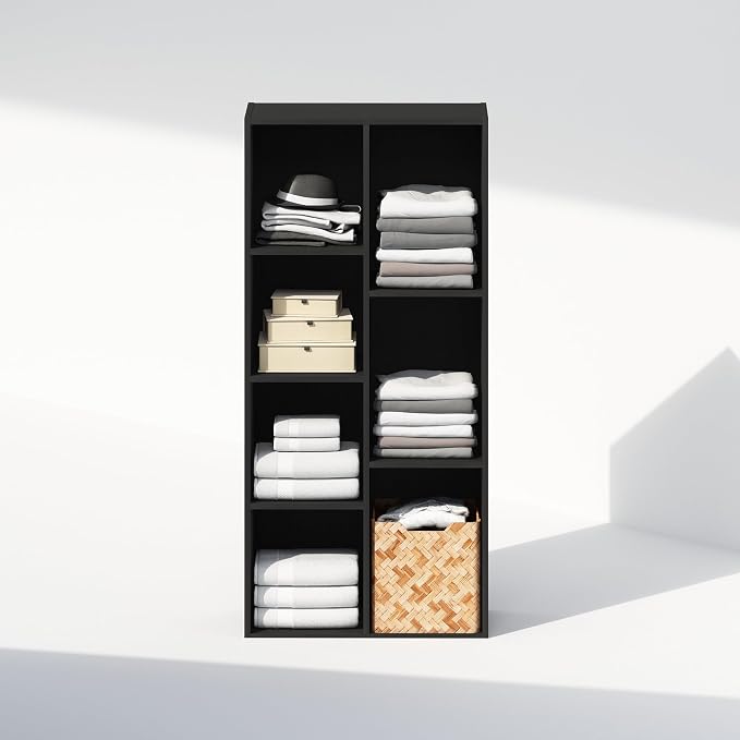 Furinno Reed Closet Organizers and Storage, 7-Cube Closet Organizer, Open Shelf - Image 6