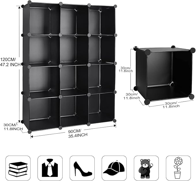 TUMUCUTE Cube Storage Organizer, DIY Plastic Closet Cabinet Modular Bookcase - Image 3