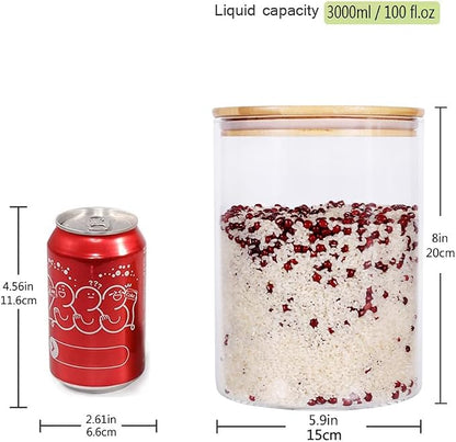 Large Glass Food Storage Container, 100 FL OZ Glass Food Canister - Image 2