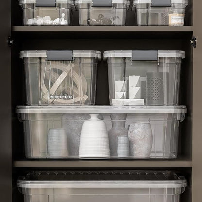 Superio Storage Bins with Lids- 6 Pack, 6.6 Qt Clear Boxes - Image 9