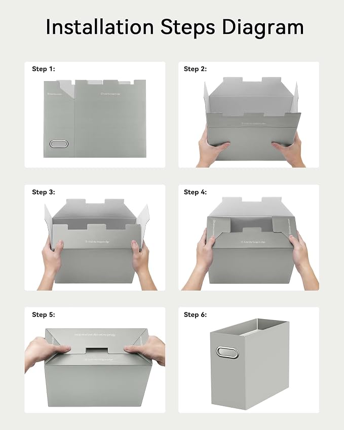 Portable Collapsible Cardboard File Box - Image 5