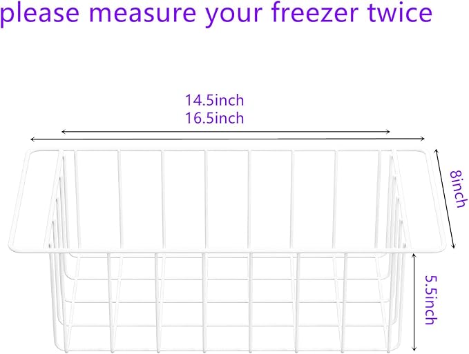 16.5 Inch Chest Freezer Organizer Storage Baskets Bins Metal Wire, Settle - Image 7