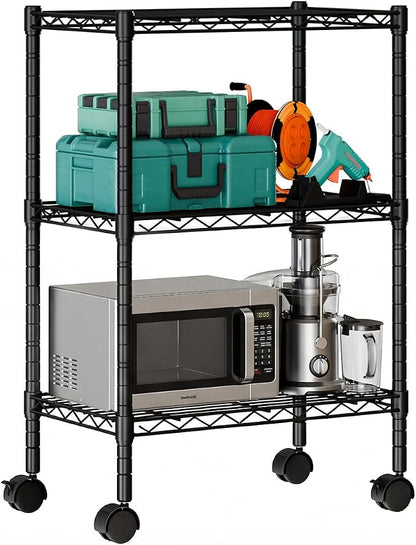 DUMOS 3-Tier Metal Wire Storage Shelves, Adjustable Standing Storage Rack Shelf - Image 4