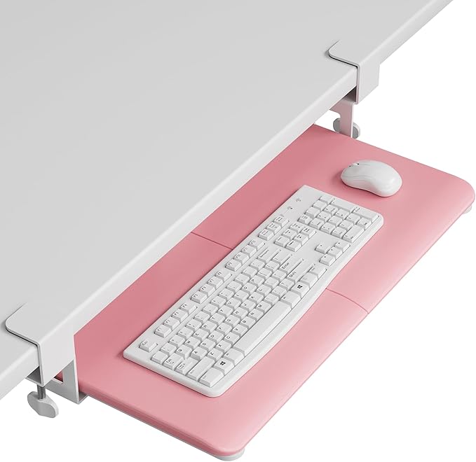 BONTEC KMT01 Under Desk Keyboard Tray, Pull-Out Keyboard & Mouse Platform by BONTEC