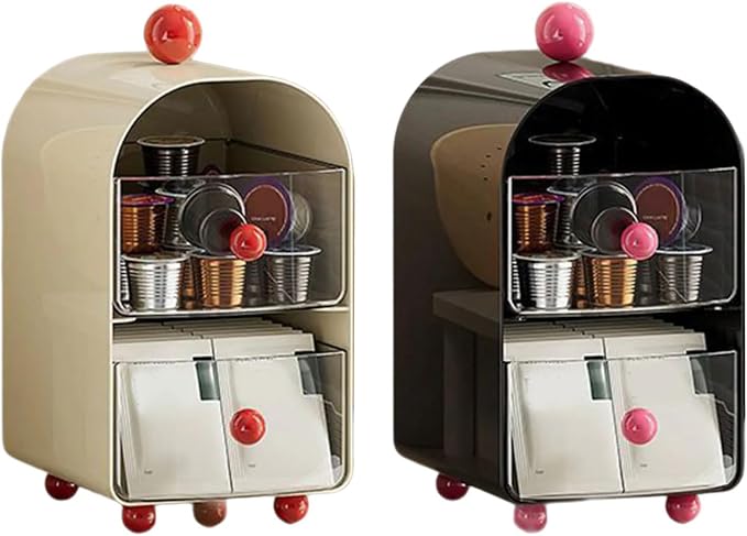Multi-Compartment Tray for Coffee Pods & Tea Bags Space-Saving Kitchen/Desktop - Image 5