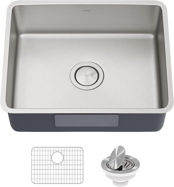 KRAUS Dex 21-inch Undermount 16 Gauge Stainless Steel Single Bowl Kitchen Sink - Image 11
