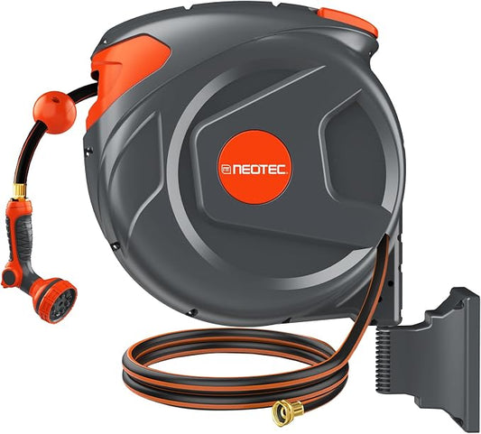 100FT Retractable Garden Hose Reel 1/2 Inch, Wall Mounted Heavy Duty Water Hose by Unknown