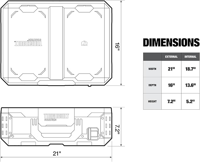 ToughBuilt – StackTech Lockable Tool Box, Modular Storage - Image 3