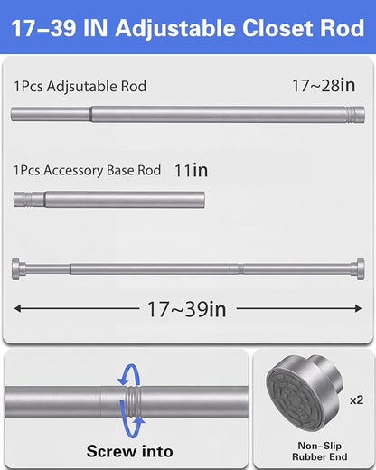 Closet Rod, No Drill Tension Closet Rod - Image 9