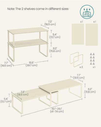 SONGMICS Cabinet Organizer Shelf, Kitchen Storage, Spice Rack, Expandable - Image 6