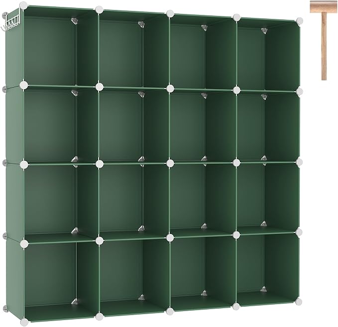 C&AHOME Cube Storage Organizer, 16-Cube Shelves Units, Plastic Storage Cubes by CAHOME