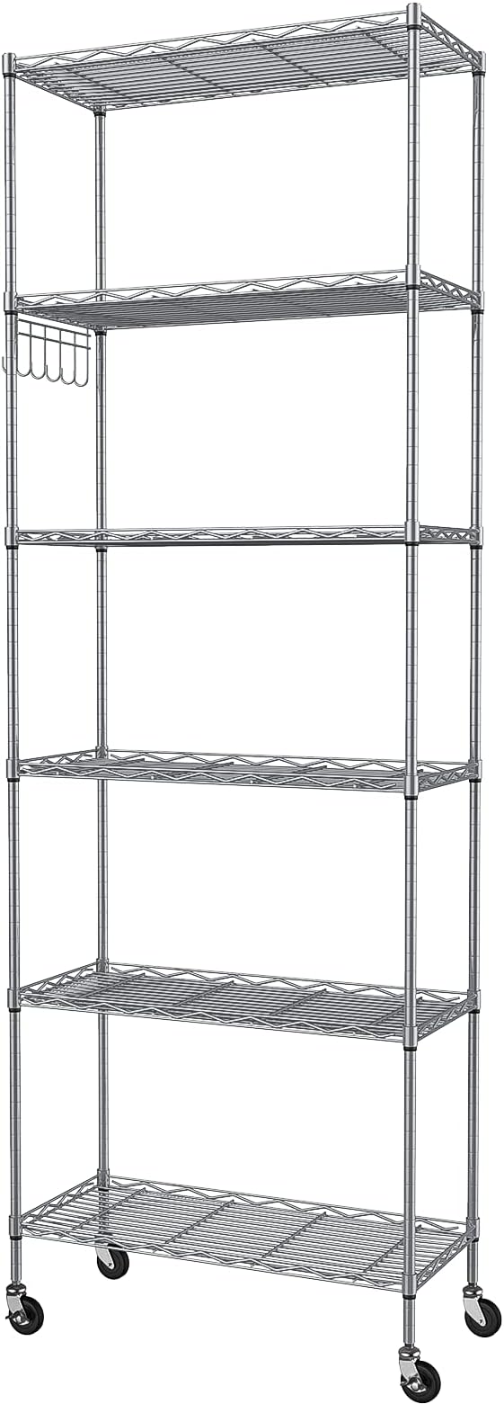 Homdox 6-Tier Storage Shelf Wire Shelving Unit Free Standing Rack Organization by HOMDOX