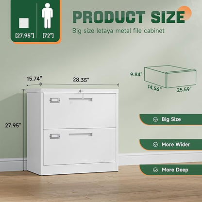 Letaya 2 Drawer File Cabinet - Image 3