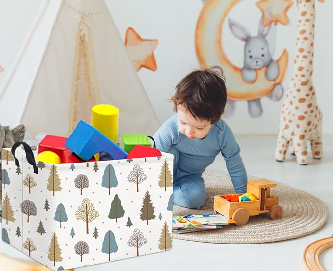 Rectangular Kids Storage Bin Gift & Baby Organizer Shelf Book Basket Room Decor - Image 4