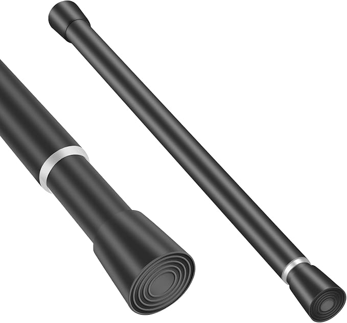 Black Adjustable Shower Curtain Rod 16-28 Inches 1 pc, 7/8" Diameter Anti-slip by Unknown