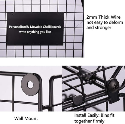 X-cosrack Metal Wire Basket Wall Mount, 3 Tier Wall Storage Basket Organizer - Image 5