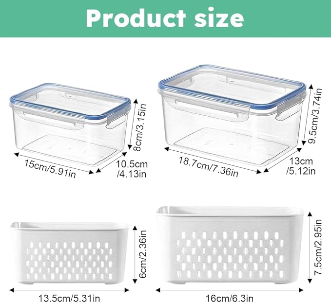 2 Pcs Fruit Storage Containers for Fridge - Image 2