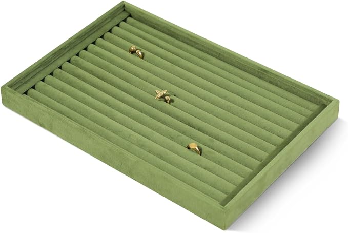 Velvet Ring Display Tray, Stackable Muilt Slot Rings Ear Stud Storage Tray - Image 3