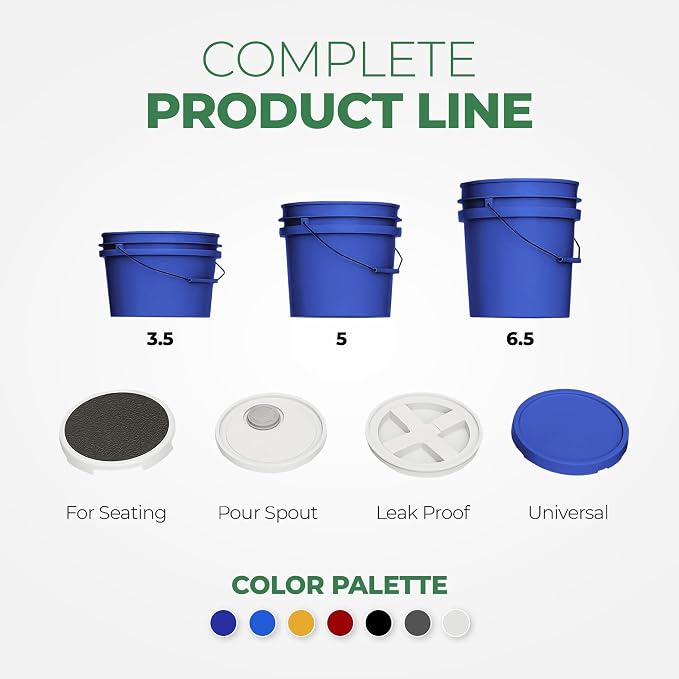 EconoHome 5-Gallon Dark Blue Bucket Pail Container - Image 8