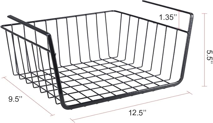 Undershelf Wire Storage Basket, Household Metal Hanging Bin Slides - Image 7