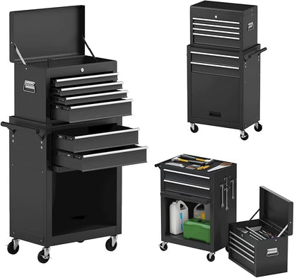 Goplus Rolling Tool Chest, 6-Drawer Tool Box Organizer w/Auto Locking System & by Goplus